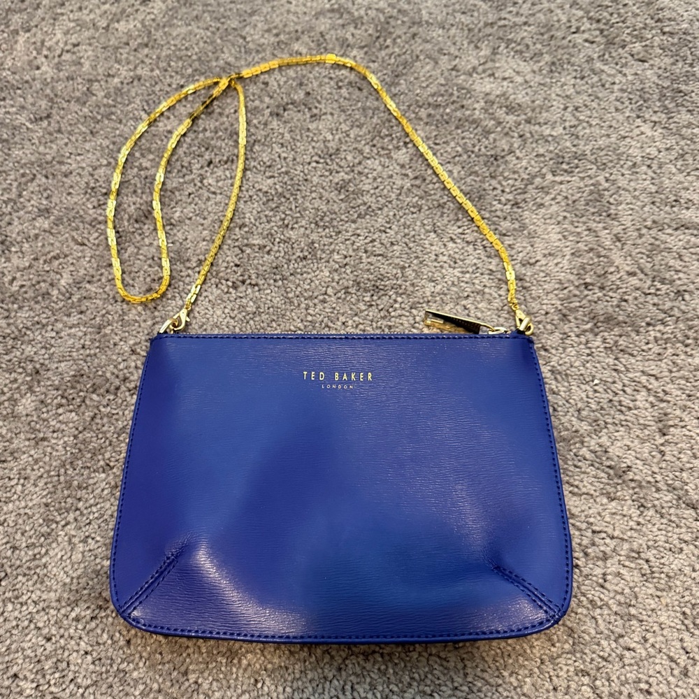Ted Baker Leather 2 color Crossbody/Shoulder Bag w/Gold Chain
